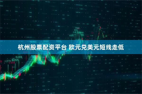 杭州股票配资平台 欧元兑美元短线走低