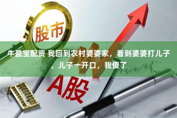 牛盈宝配资 我回到农村婆婆家，看到婆婆打儿子，儿子一开口，我傻了